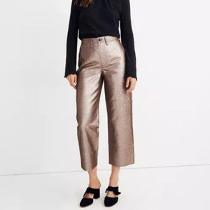 Slim Emmett Wide-Leg Crop Pants in Metallic